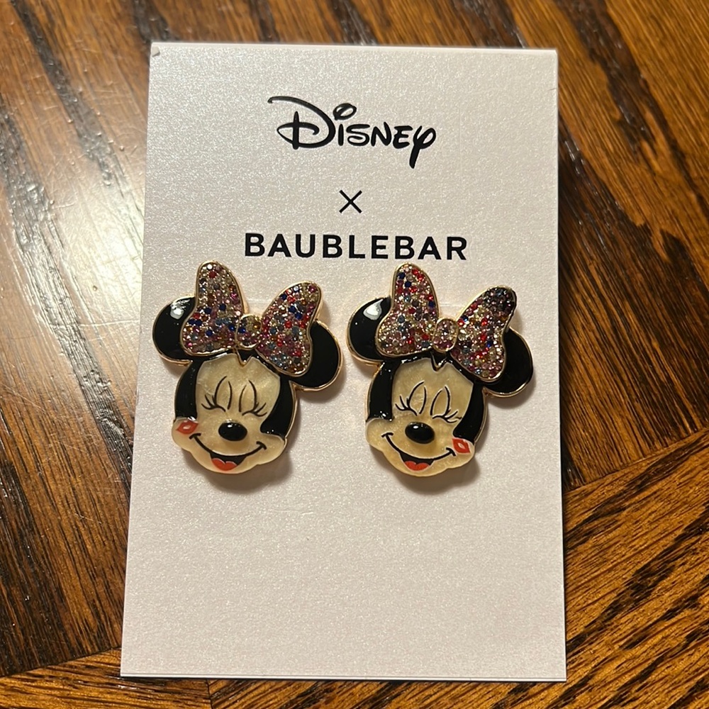 NWT Disney x BaubleBar Minnie earrings